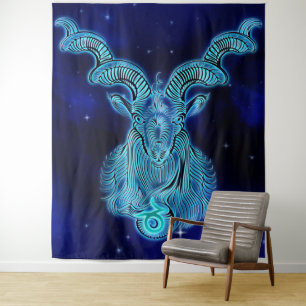 Inspirational New Age Capricorn Tapestry