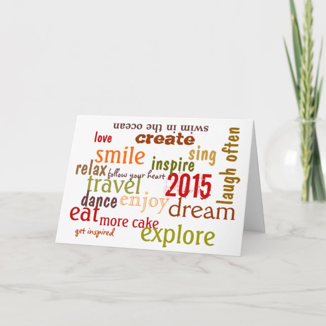 inspirational new year 2015 greeting card (Front)