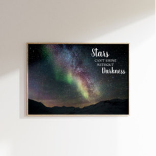 Inspirational Nighttime Aurora Northern Lights Poster