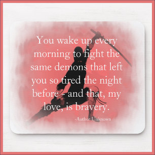 Inspirational Ninja Warrior Quote Mouse Mat