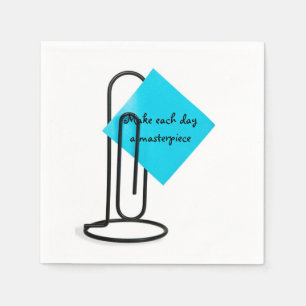 Inspirational Note On Giant Paper Clip Napkin