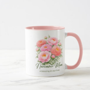 Inspirational November Birth Flower Mum Wrap Mug
