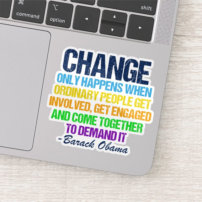 Inspirational Obama Quote Political Change Laptop (Detail)