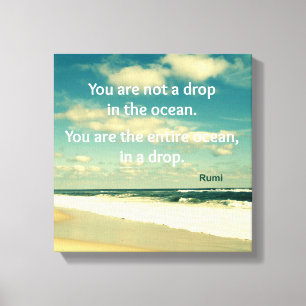INSPIRATIONAL OCEAN QUOTE RUMI PHOTO ART CANVAS PRINT