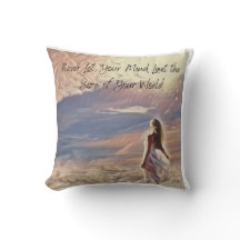 Inspirational, oil painting style throw pillow