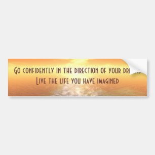 Inspirational Orange Sunset Bumper or Room Sticker