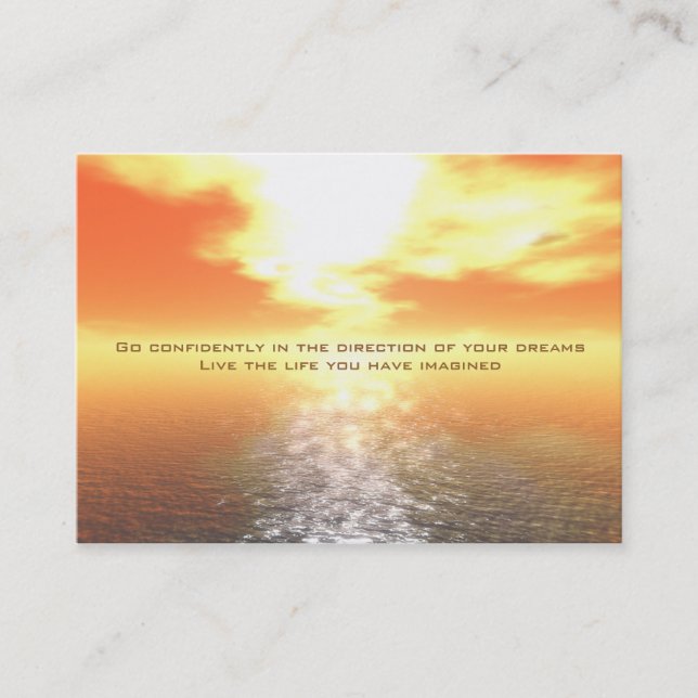 Inspirational Orange Sunset Card (Front)