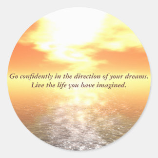 Inspirational Orange Sunset Over Calm Sea Name Tag