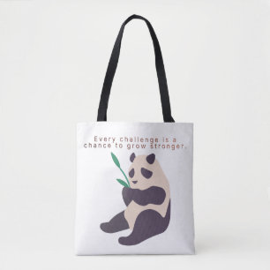 Inspirational Panda Illustration Tote Bag
