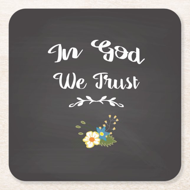 Inspirational Paper Coasters In God We Trust (Front)