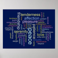 Inspirational Peace and Love Word Cloud