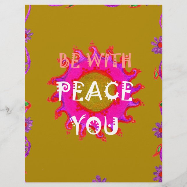 Inspirational Peace Be With You Vector Design Art Custom Letterhead (Front)