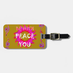 Inspirational Peace Be With You Vector Design Art Luggage Tag