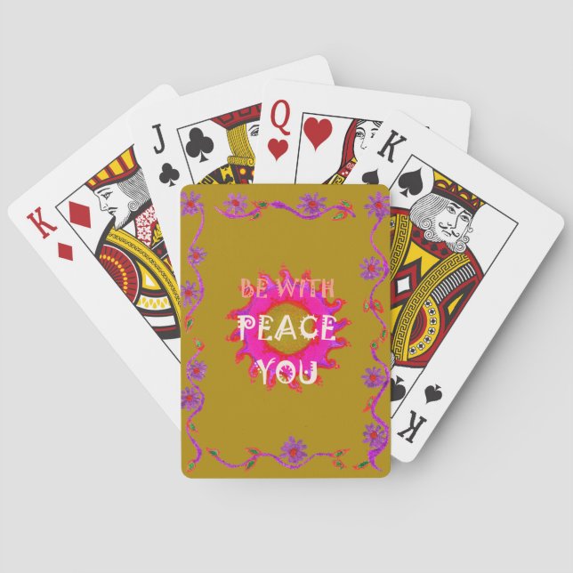 Inspirational Peace Be With You Vector Design Art Playing Cards (Back)