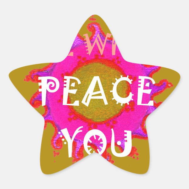 Inspirational Peace Be With You Vector Design Art Star Sticker (Front)