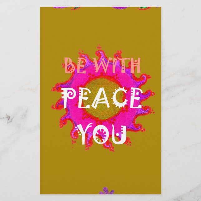 Inspirational Peace Be With You Vector Design Art Stationery (Front)