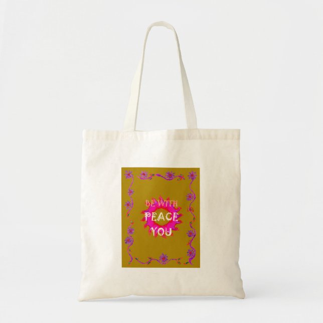 Inspirational Peace Be With You Vector Design Art Tote Bag (Front)