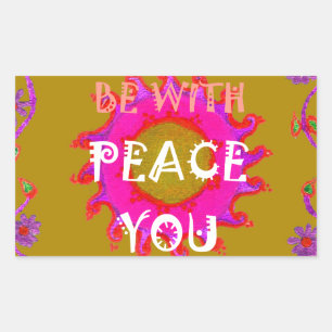 Inspirational "Peace Be With You" Vector Design Rectangular Sticker