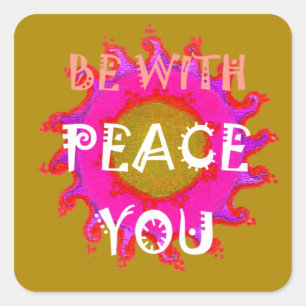 Inspirational "Peace Be With You" Vector Design Square Sticker
