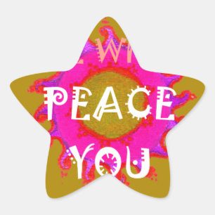 Inspirational "Peace Be With You" Vector Design Star Sticker