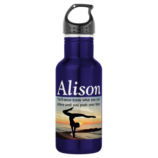 INSPIRATIONAL PERSONALIZED GYMNAST WATER BOTTLE (Front)