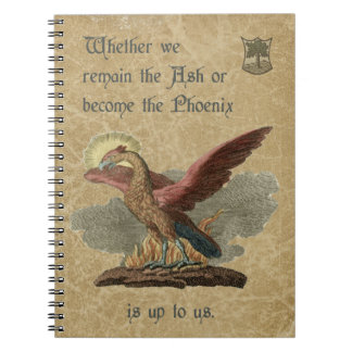 Inspirational Phoenix Quote Antique Parchment Notebook