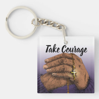 Inspirational photo keychain with poem