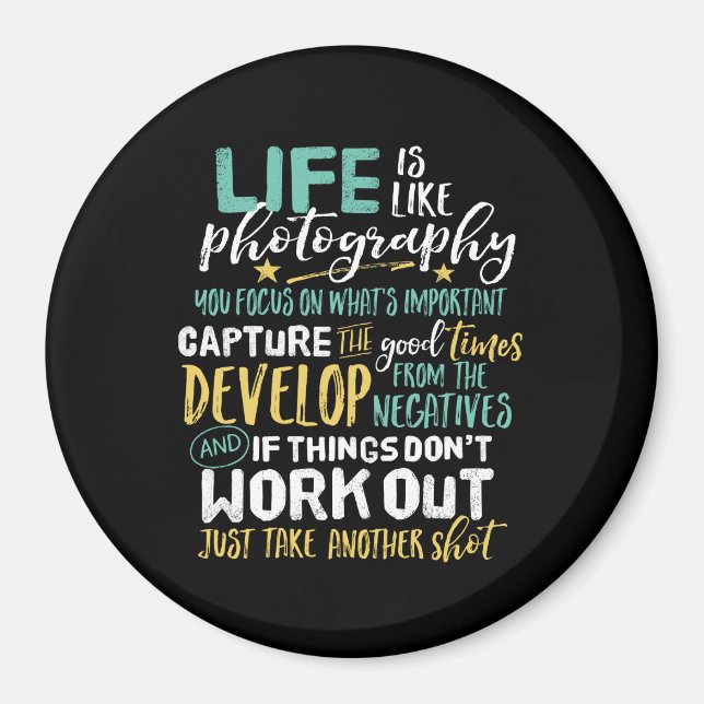 Inspirational Photography Life Quote Photographer Magnet (Front)