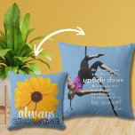 Inspirational Photography Pillow Powerful Woman<br><div class="desc">Motivational quotes on this reversible pillow remind us we are always growing and changing. One side of this inspirational blue pillow features a quote by Rumi. The second side features the phrase "always growing". Strength and courage in times of great change can make all the difference in how we view...</div>