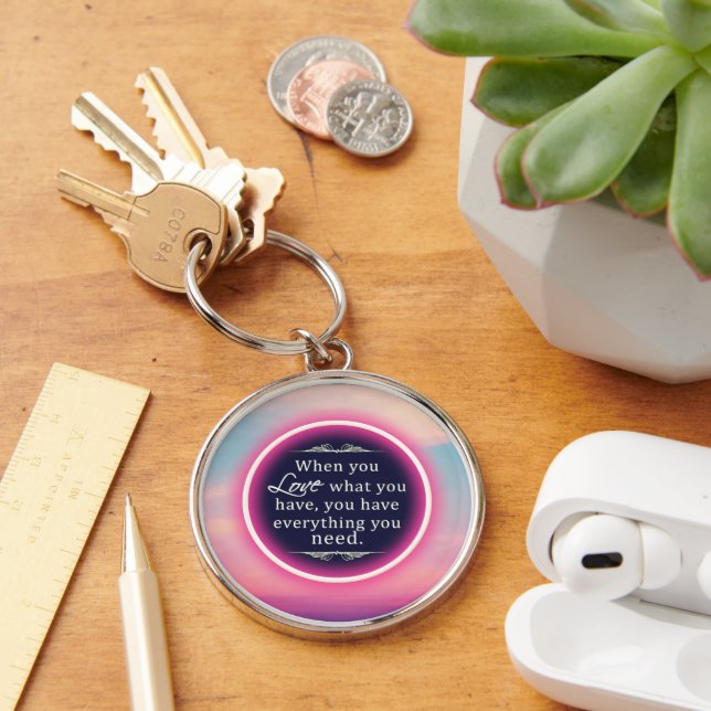 Inspirational Pink Cloud Key Ring (Desk)