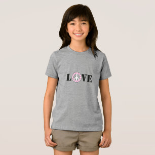 Inspirational Pink Love Peace Hearts Tri-Blend Shirt