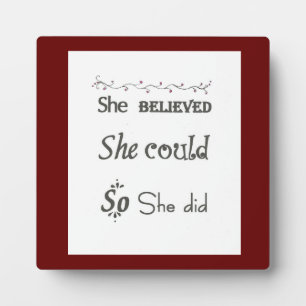 Inspirational Plaque with Easel Women Girls