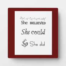 Inspirational Plaque with Easel Women Girls