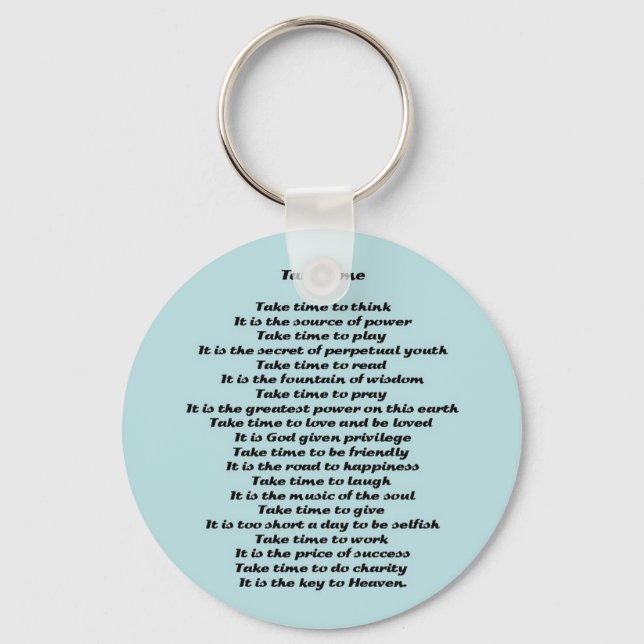 Inspirational Poem Key Ring (Front)