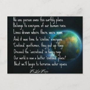 Inspirational poem postcard