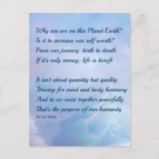 Inspirational Poem Postcard