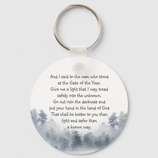 Inspirational Poem Put your Hand in God Key Ring (Front)