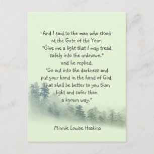 Inspirational Poem quote Put your Hand in God's Postcard