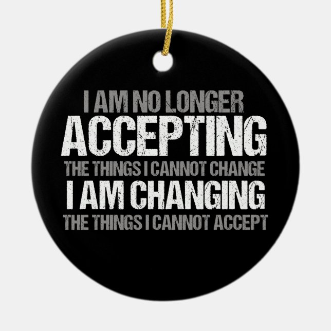 Inspirational Political Activist Change Quote Ceramic Tree Decoration (Front)