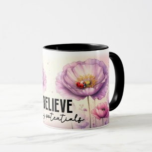 Inspirational/Positive Floral Quote Wrap Mug