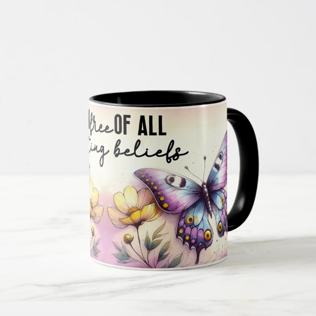 Inspirational/Positive Floral Quote Wrap  Mug (Front Right)