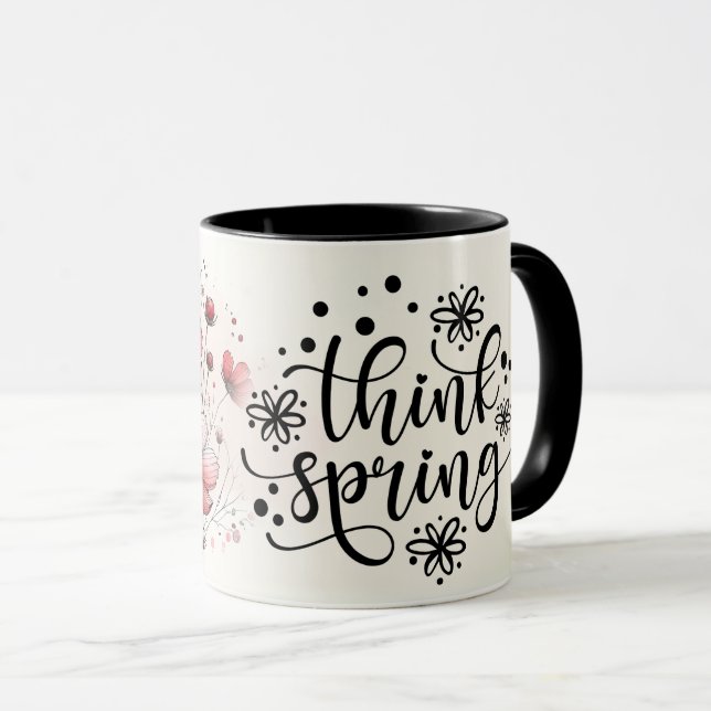 Inspirational/Positive Floral Quote Wrap  Mug (Front Right)