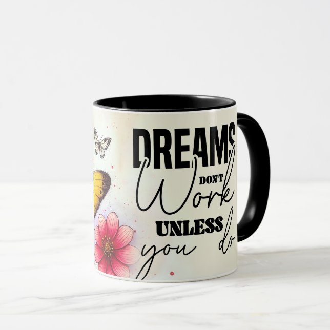 Inspirational/Positive Floral Quote Wrap  Mug (Front Right)