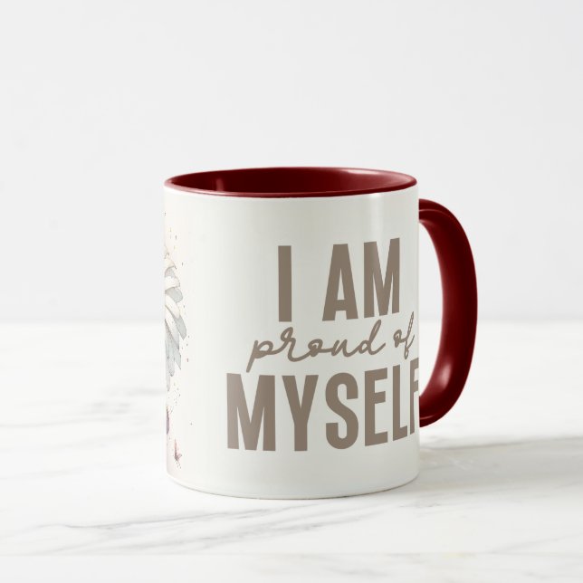 Inspirational/Positive Floral Quote Wrap  Mug (Front Right)