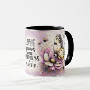 Inspirational/Positive Floral Quote Wrap Mug