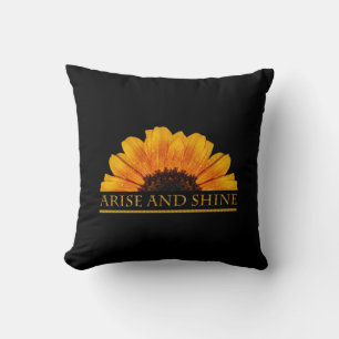 Inspirational positive message sunflower cushion