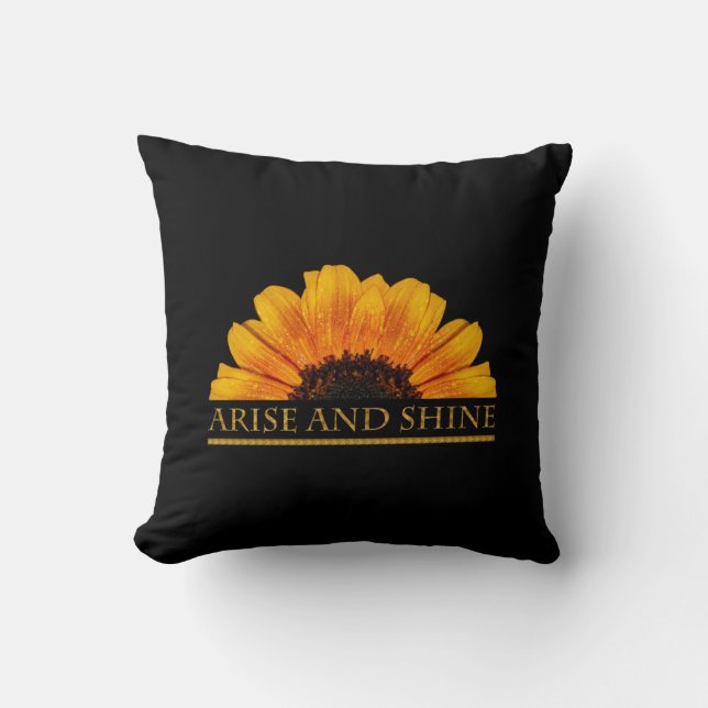 Inspirational positive message sunflower cushion (Front)