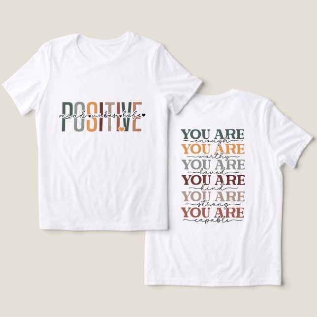 Inspirational Positive Mind Vibes Tri-Blend Shirt (Design Front & Back)