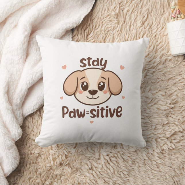 Inspirational Positive Puppy Message Cushion (Blanket)