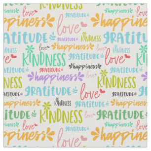 Inspirational Positive Word Pattern Fabric